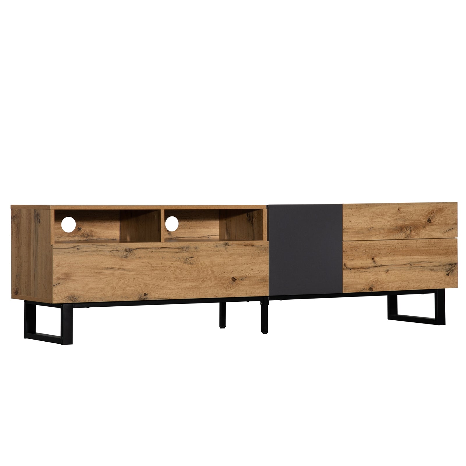 Modern TV Stand for 80" TV with Double Storage Decorislane