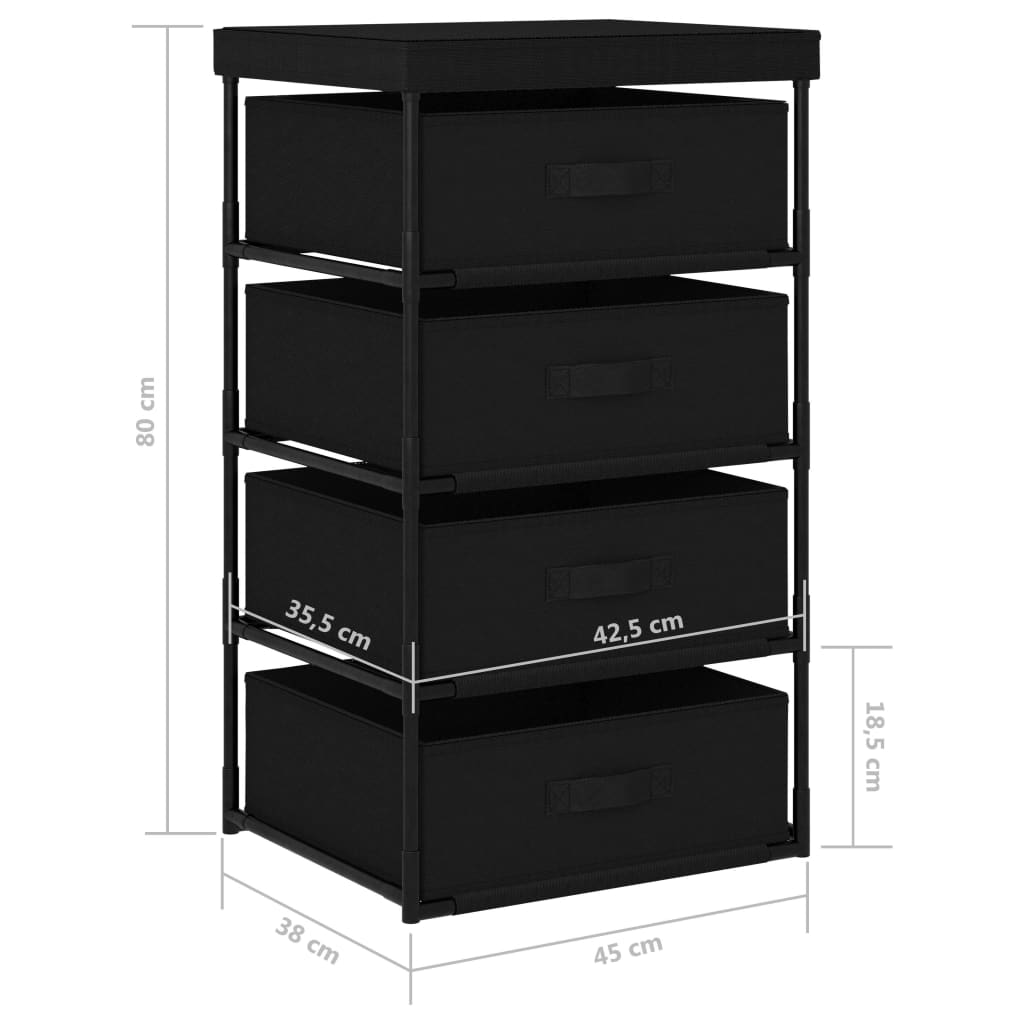 Decorislane 4-Tier Storage Shelf with Fabric Baskets