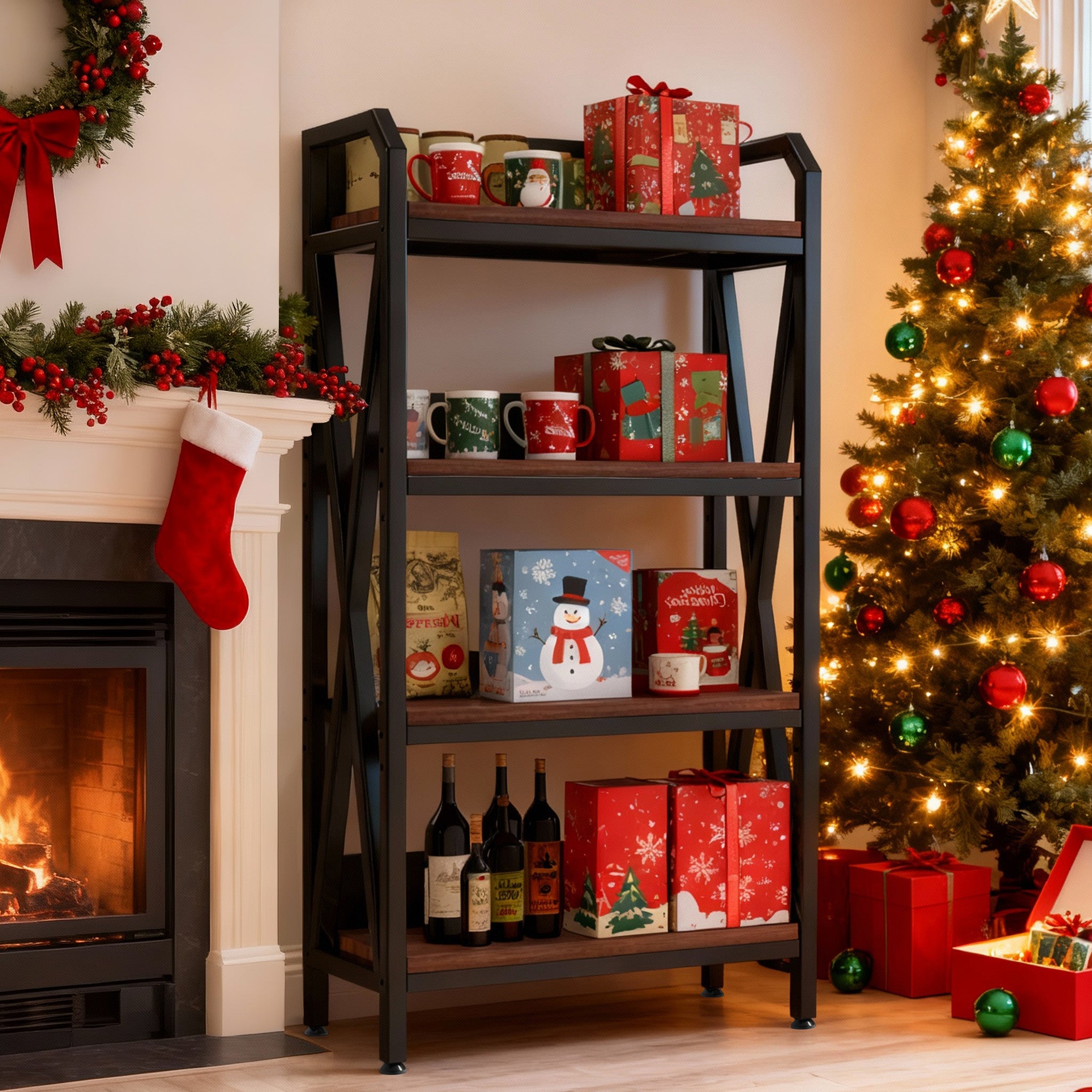 56.30" Bakers Rack 4-Level Storage Shelves – Decorislane