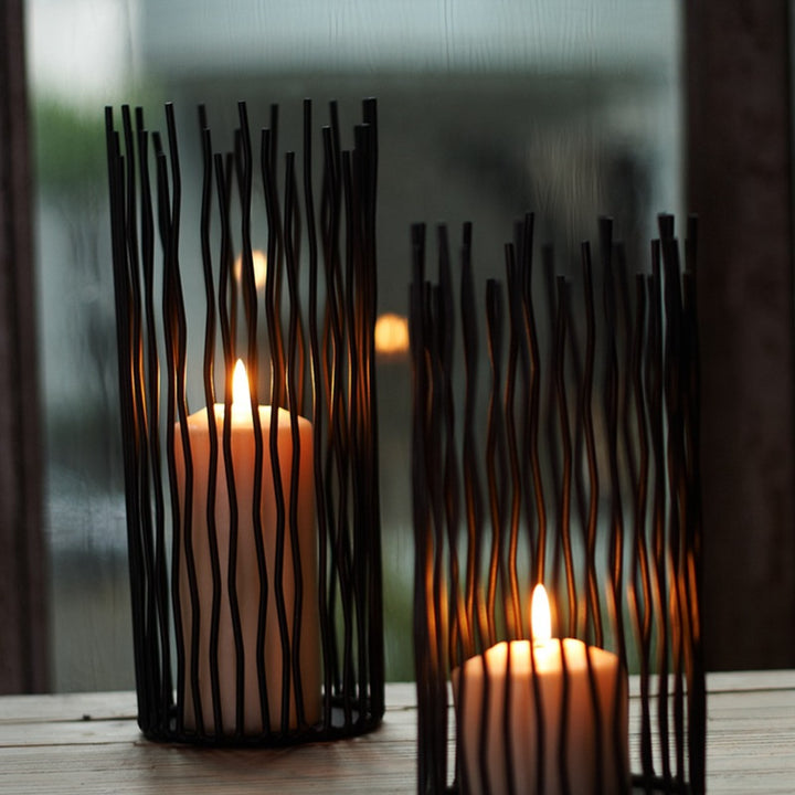 Geometric Wrought Iron Candle Holder  DecorisLane