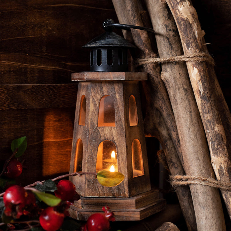 Wooden Lighthouse Candle Holder for Home Decorislane