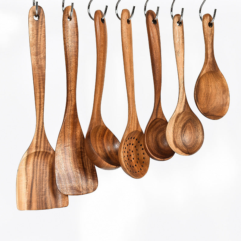 Teak Natural Wood Kitchen Tools Set – Decorislane