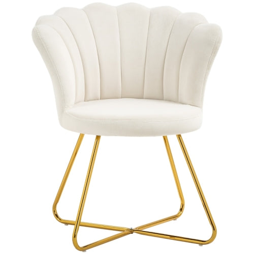 Velvet Lotus Petal Accent Chair Cream Decorislane