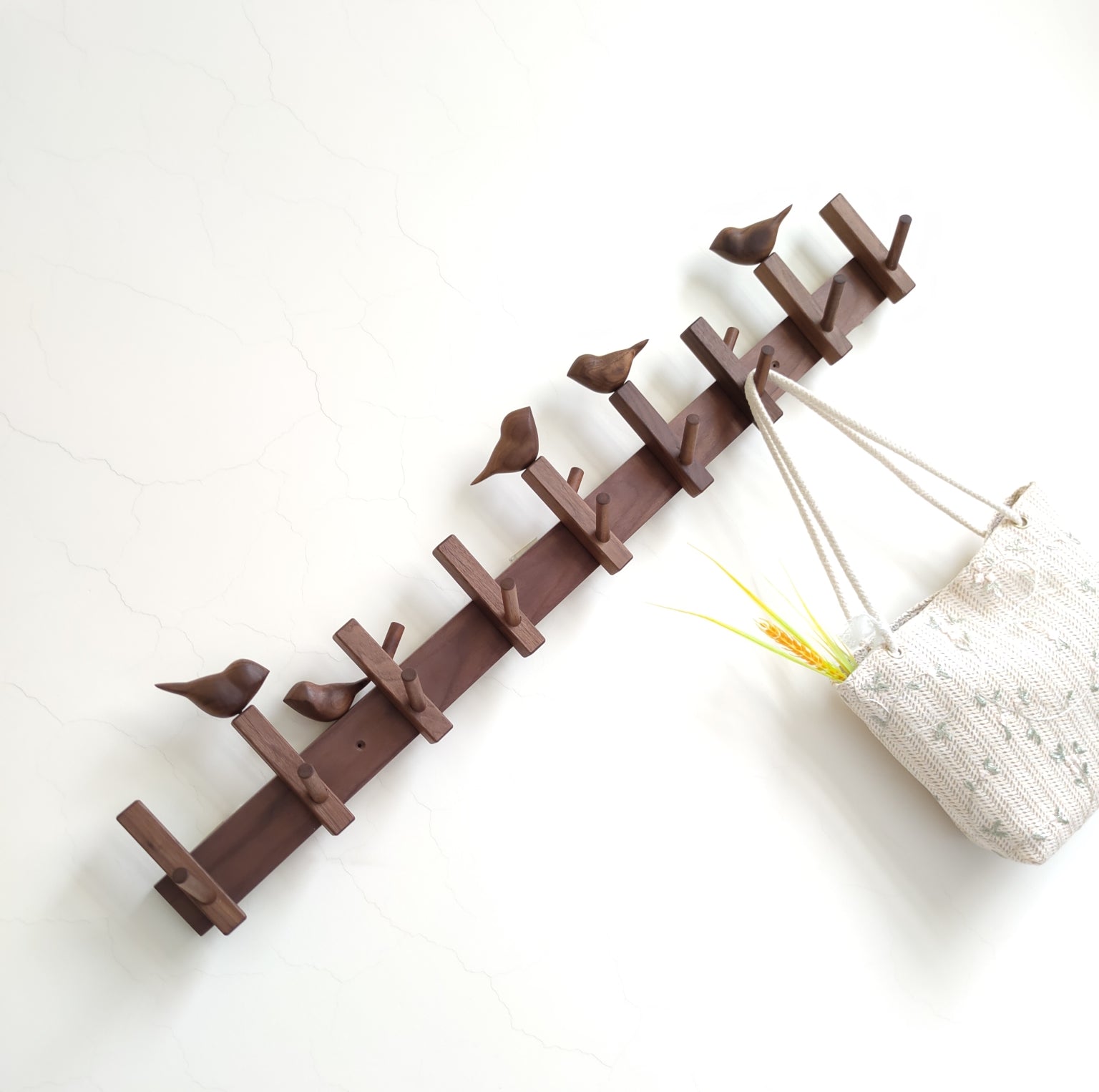 Black Walnut Wall-Mounted Entryway Coat Hook Decorislane