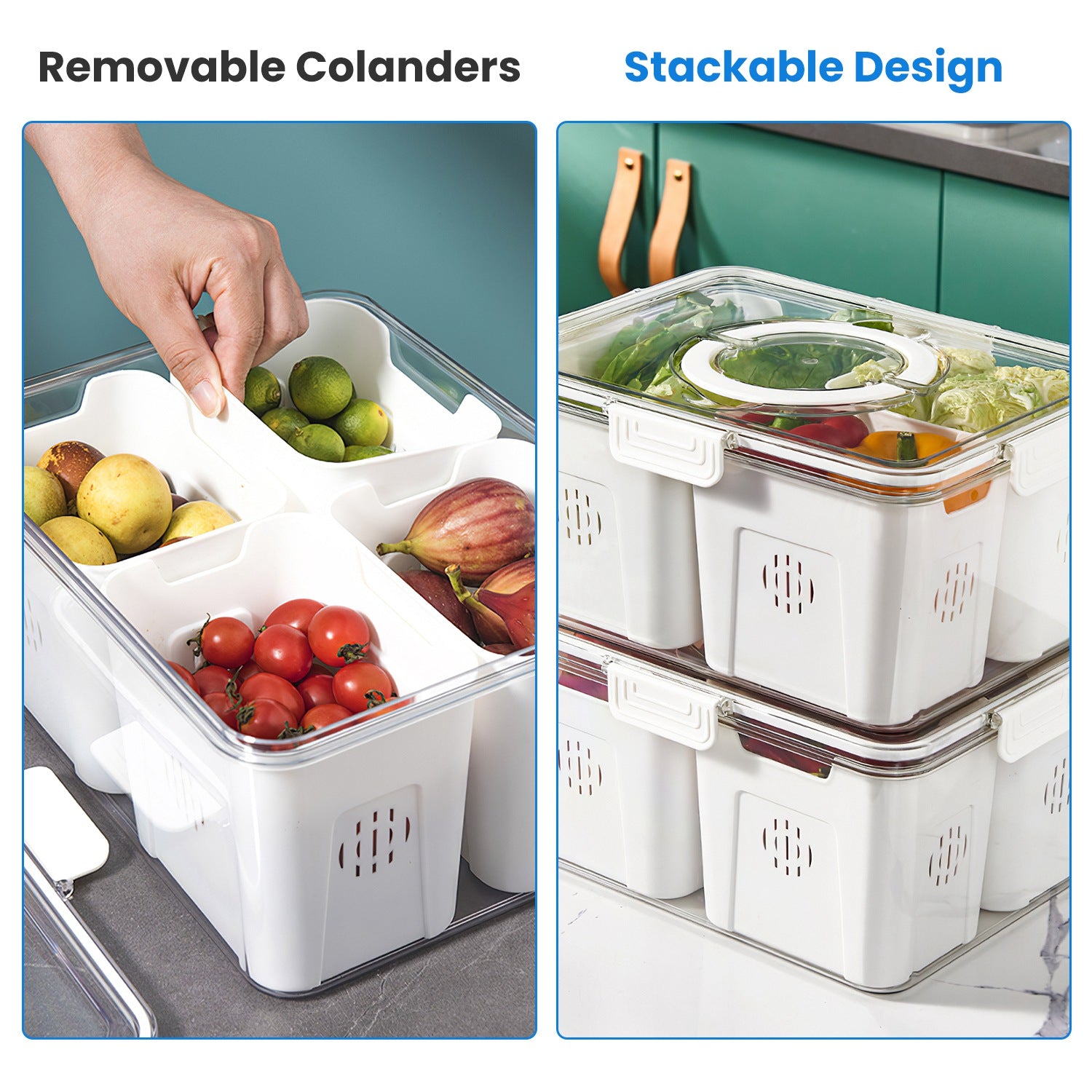 2-Pack Airtight Fruit Storage Containers Decorislane