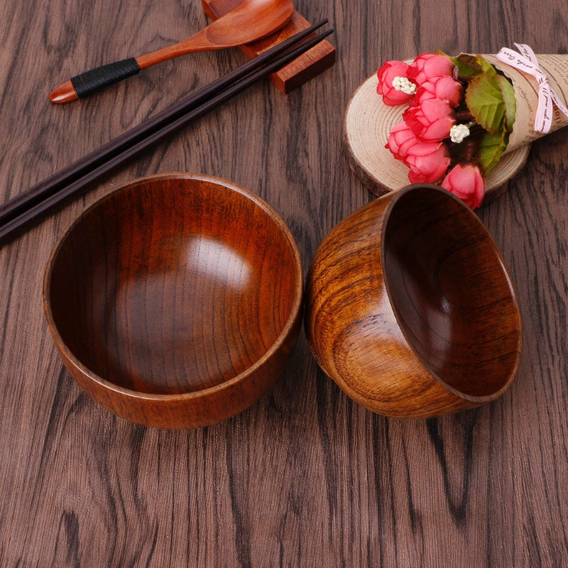 Wooden Round Wooden Bowl Set – Decorislane