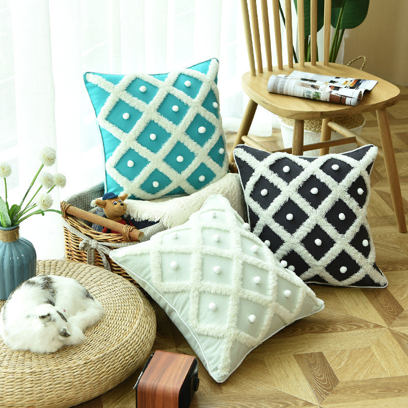 Tufted Moroccan Ball Cushion Cover – Decorislane