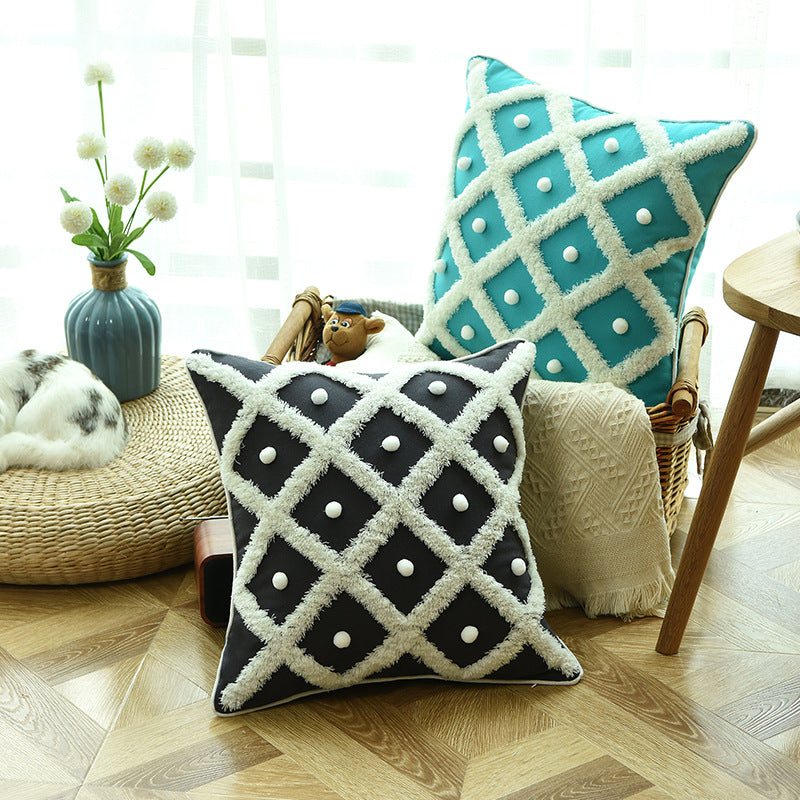 Tufted Moroccan Ball Cushion Cover – Decorislane