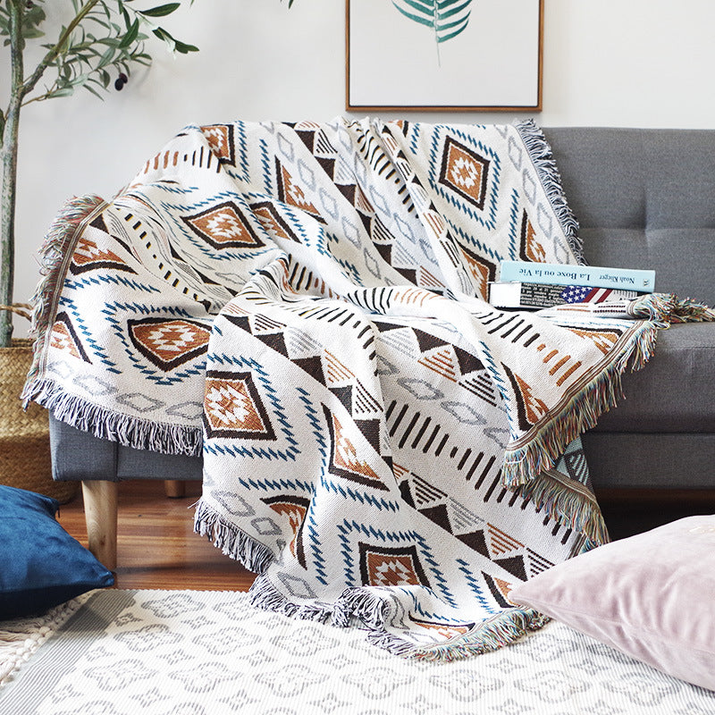 Bohemian Knitted Throw Blanket for Bed & Sofa Decorislane