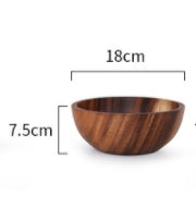 Kitchen Natural Wooden Bowl Household Fruit Bowl Salad Bowl For Home Restaurant Food Container Wooden Utensils – Decorislane