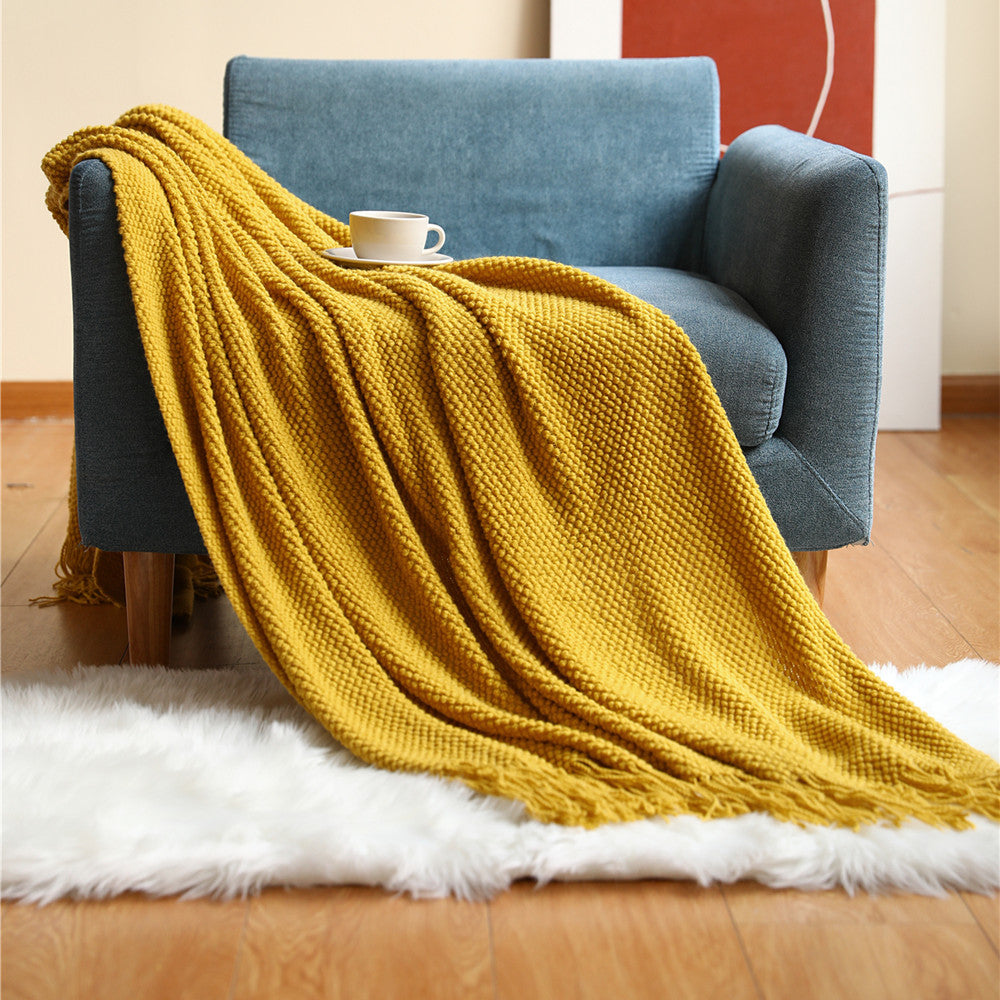 Pineapple Grid Knitted Sofa Blanket – Decorislane