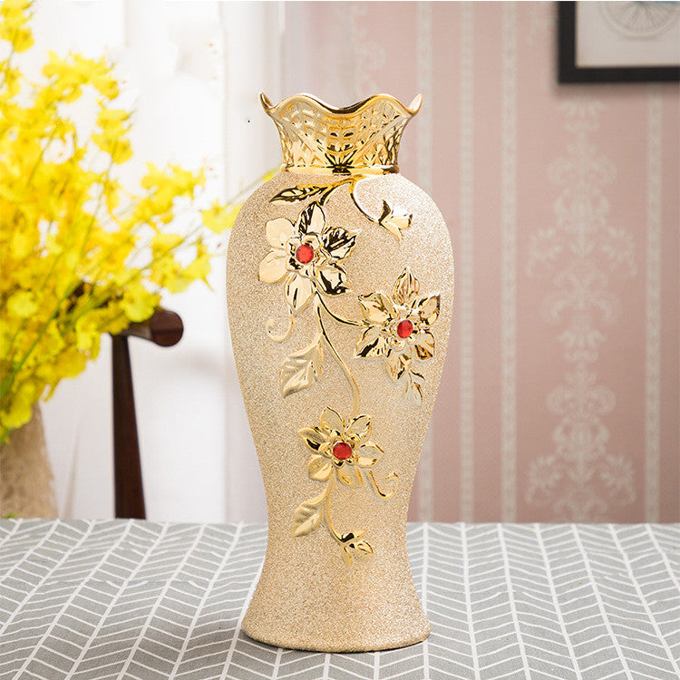 Gold Electroplated Ceramic Vase European Style Decorislane