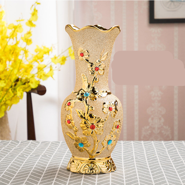 Gold Electroplated Ceramic Vase European Style Decorislane
