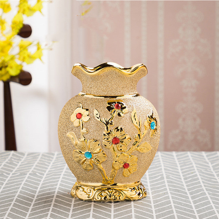 Gold Electroplated Ceramic Vase European Style Decorislane