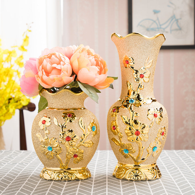 Gold Electroplated Ceramic Vase European Style Decorislane