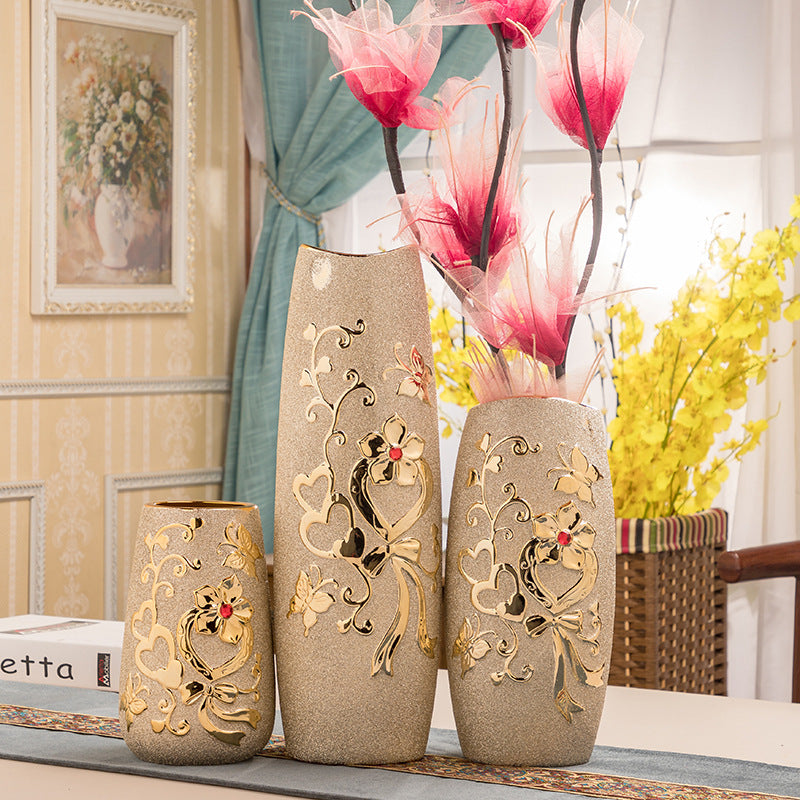 Gold Electroplated Ceramic Vase European Style Decorislane