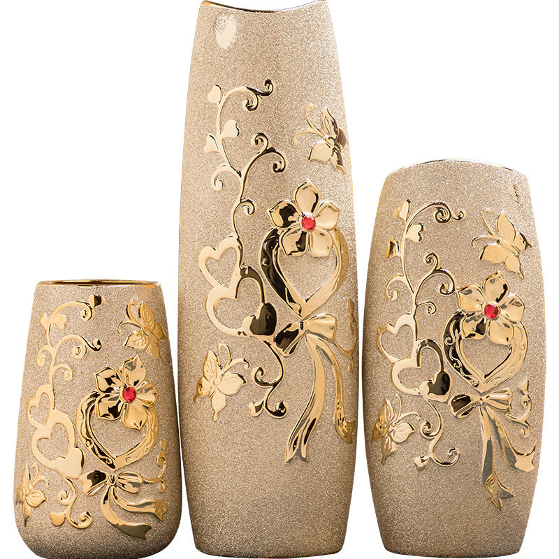 Gold Electroplated Ceramic Vase European Style Decorislane