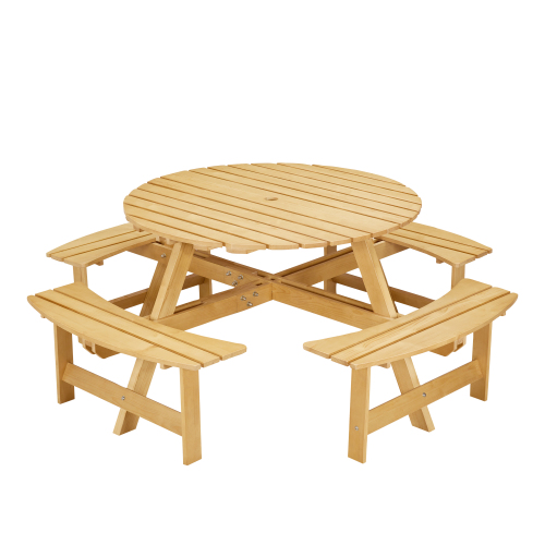 8-Person Round Picnic Table Set – Decorislane