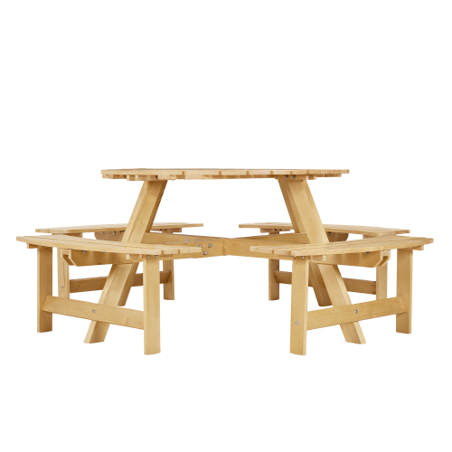 8-Person Round Picnic Table Set – Decorislane