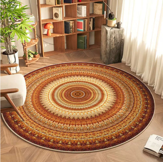 Round National Style Bedroom & Living Room Rug – Decorislane