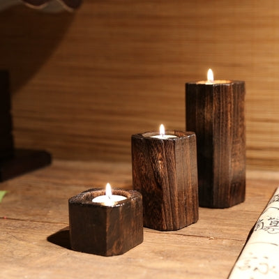 Solid Wood Candle Holder for Home Decorislane