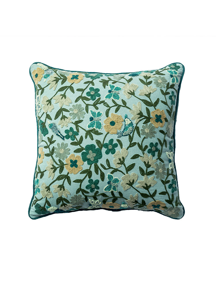 Vintage Handmade Embroidered Throw Pillow Decorislane