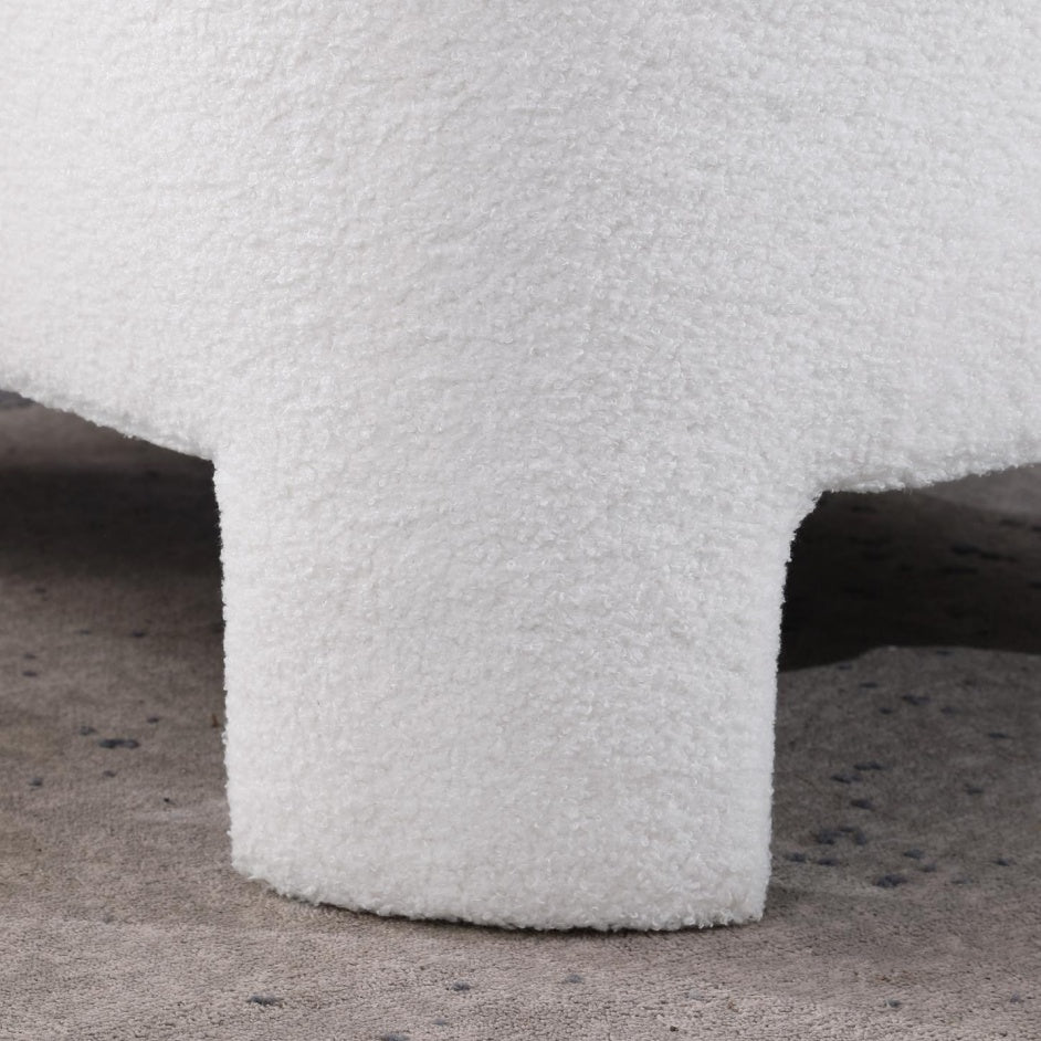 White Ottoman Footrest for Living Room Decorislane