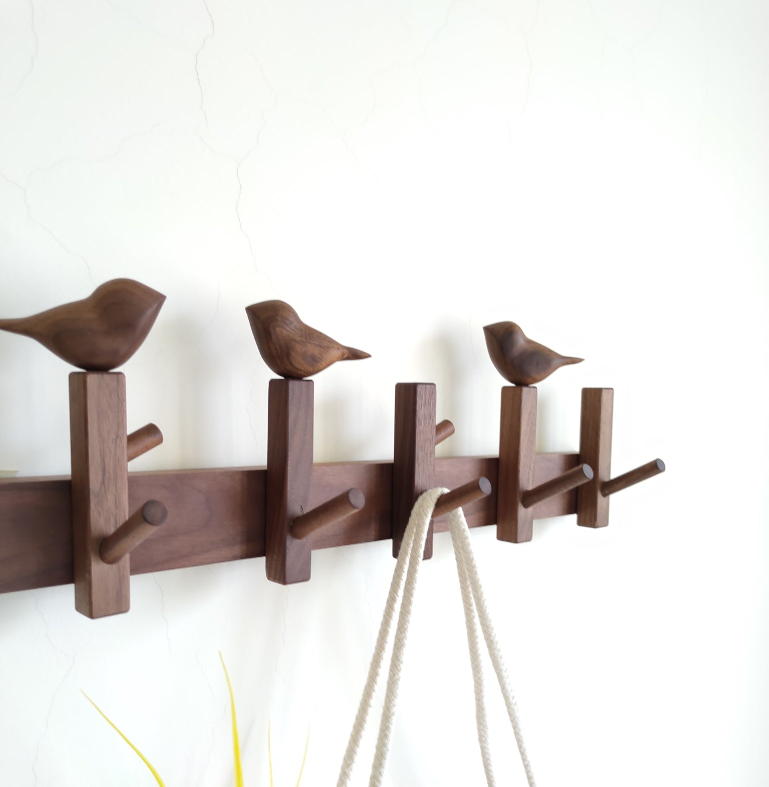 Black Walnut Wall-Mounted Entryway Coat Hook Decorislane