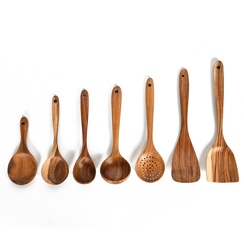 Teak Natural Wood Kitchen Tools Set – Decorislane