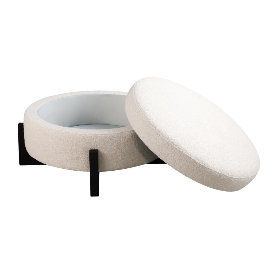 Beige Ottoman Footrest for Living Room Decorislane