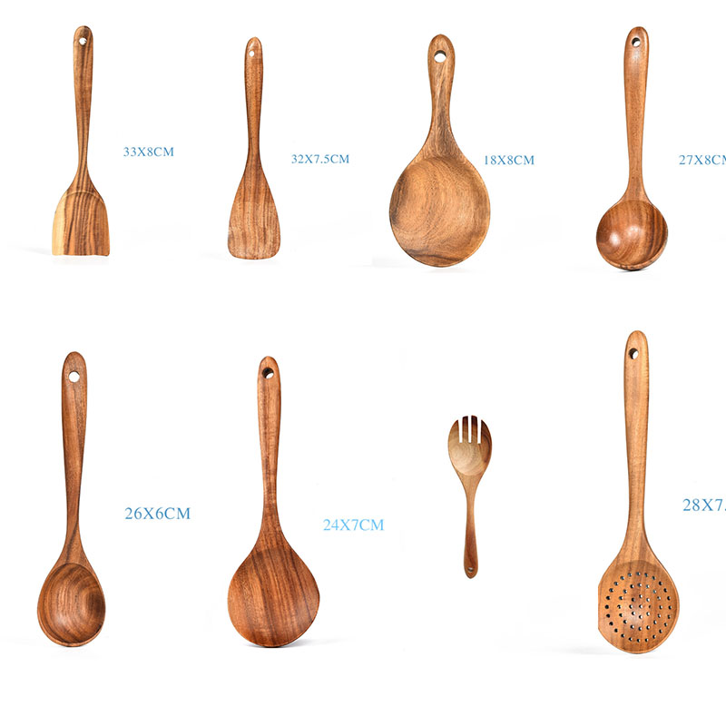 Teak Natural Wood Kitchen Tools Set – Decorislane