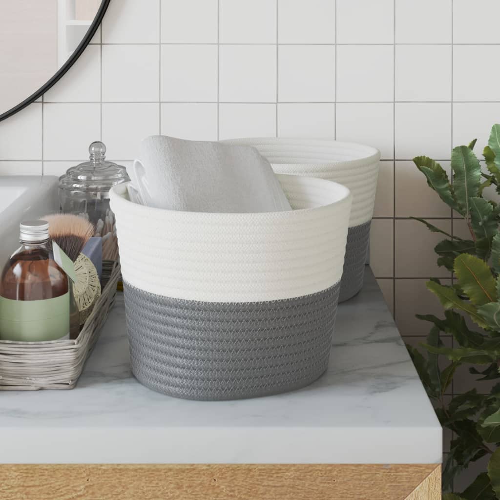 2-Pcs Cotton Storage Baskets for Home Decorislane