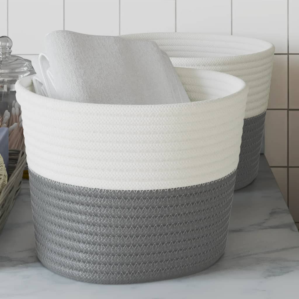 2-Pcs Cotton Storage Baskets for Home Decorislane