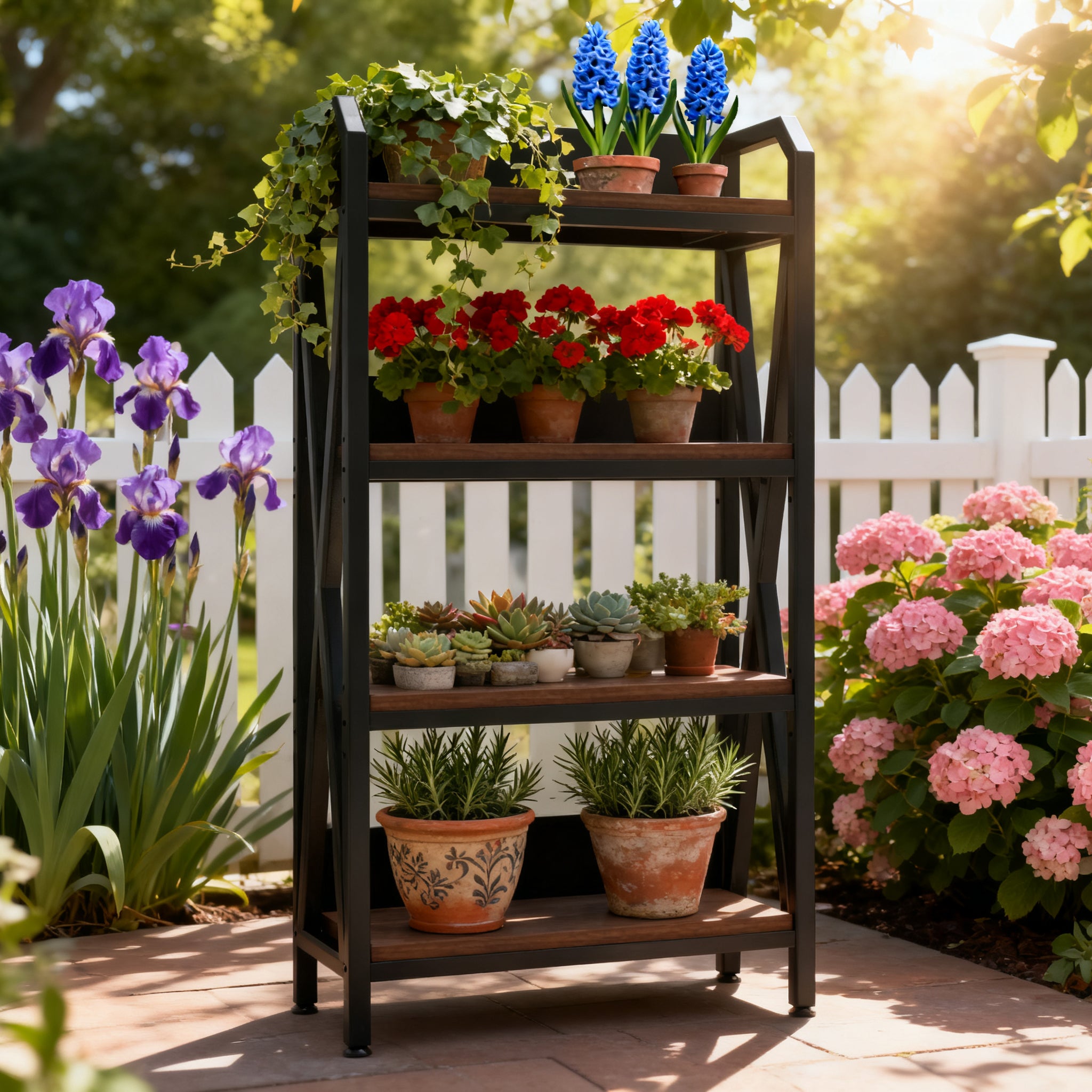 56.30" Bakers Rack 4-Level Storage Shelves – Decorislane