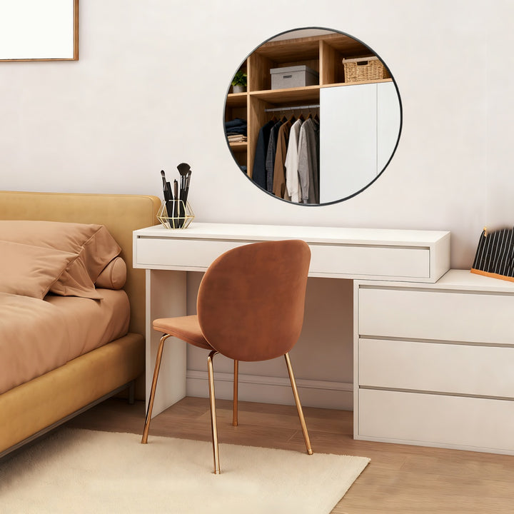 Black Round Wall Mirror 28-Inch Bathroom Vanity Circle Mirror – Decorislane