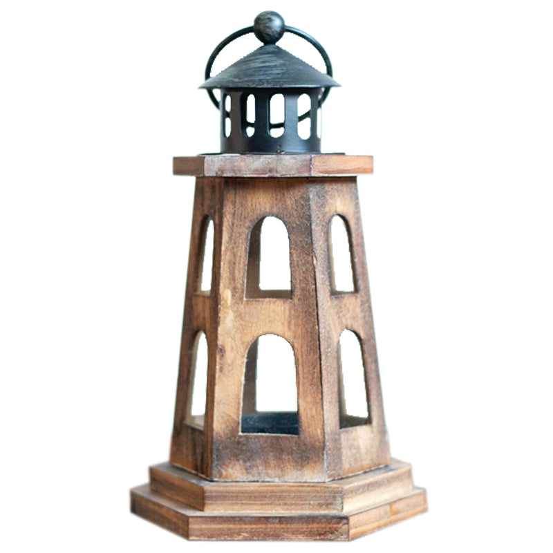 Wooden Lighthouse Candle Holder for Home Decorislane