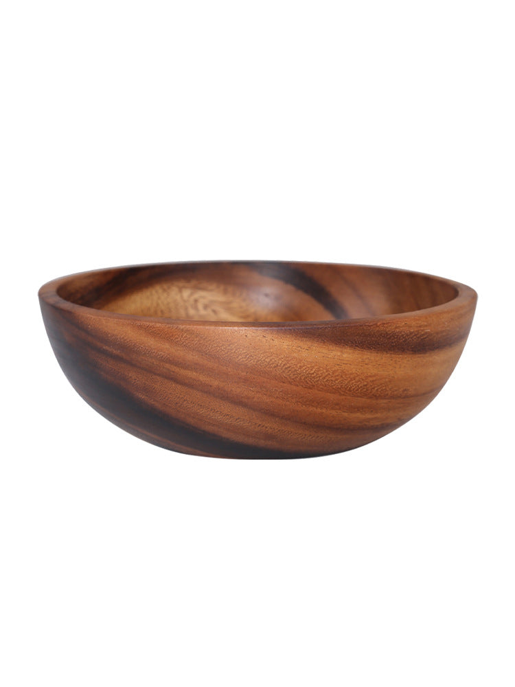 Kitchen Natural Wooden Bowl Household Fruit Bowl Salad Bowl For Home Restaurant Food Container Wooden Utensils – Decorislane