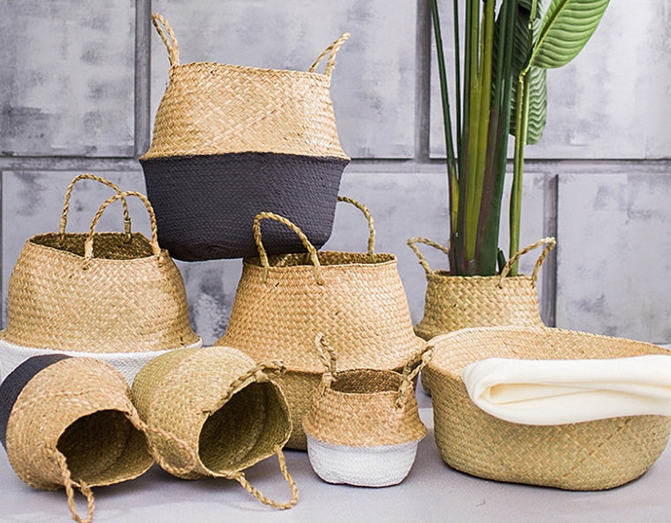 Decorislane Seagrass Laundry Storage Basket