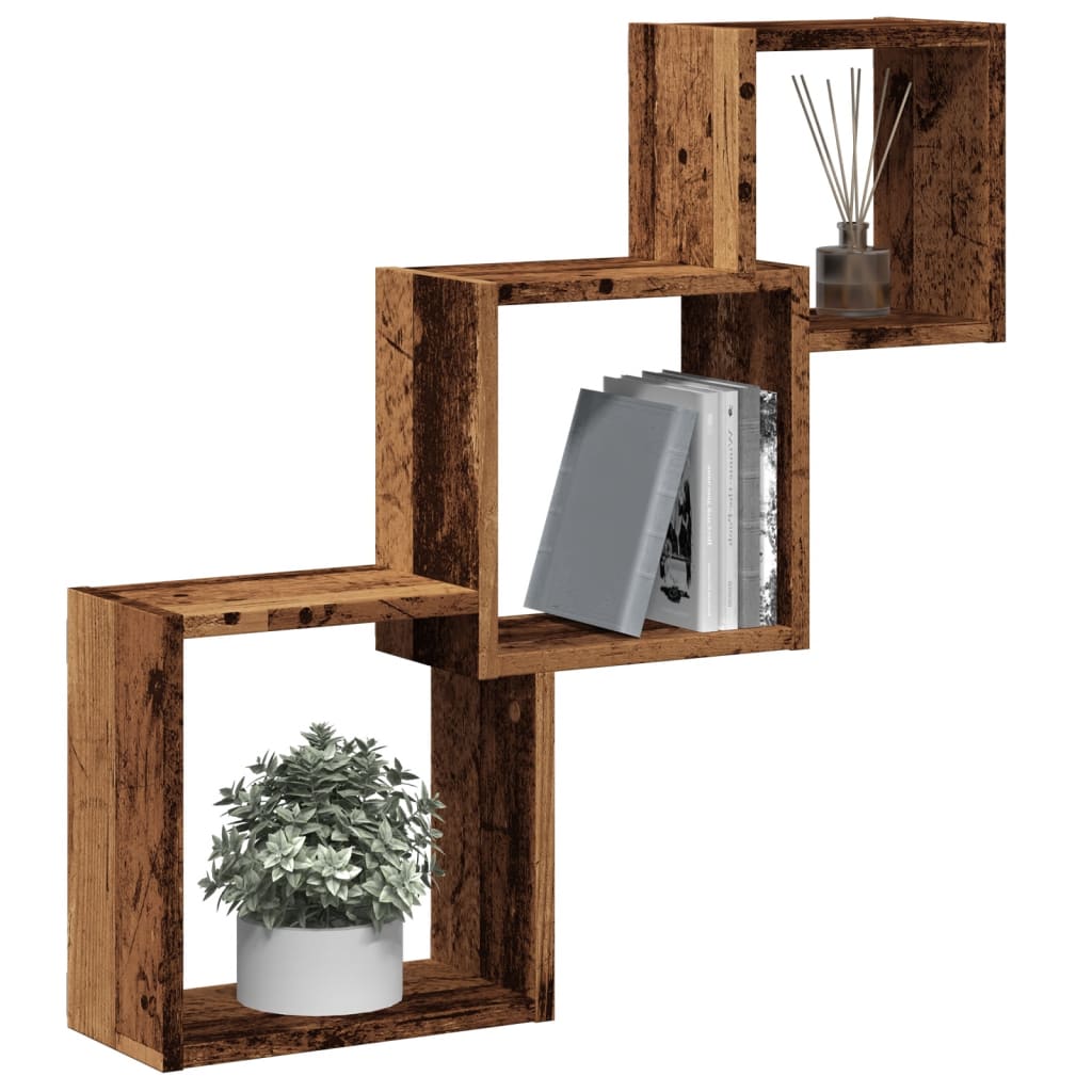 Wood Cube Wall Shelves 68x for Home Decorislane