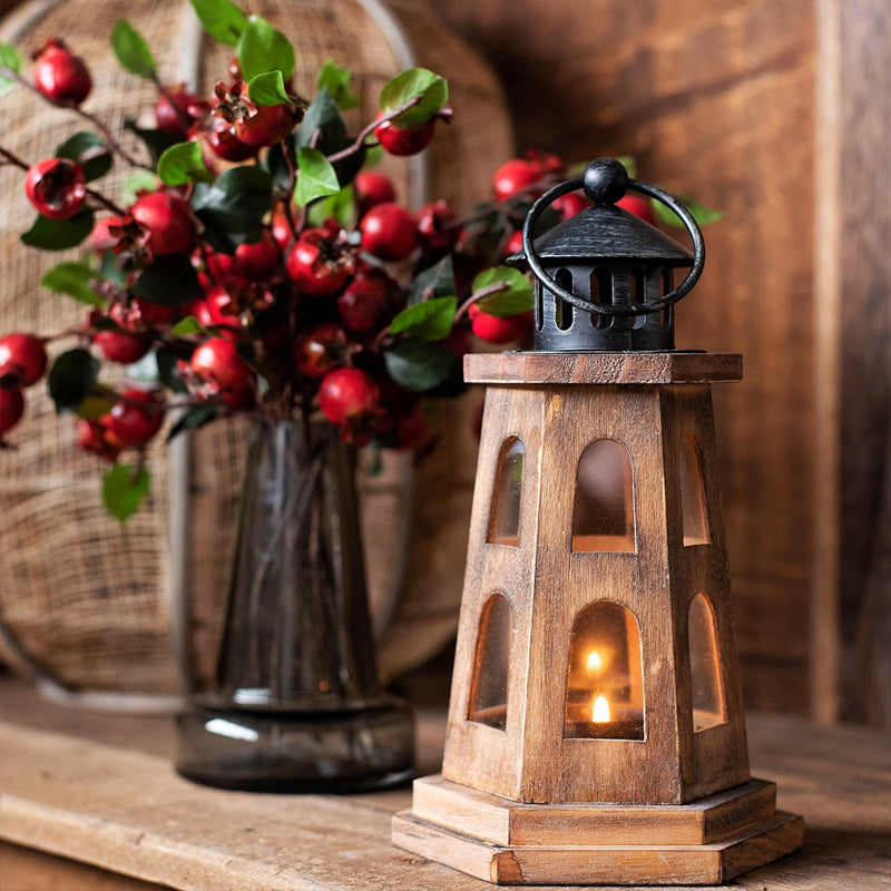 Wooden Lighthouse Candle Holder for Home Decorislane