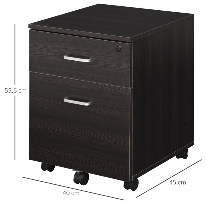2-Drawer Locking Office Filing Cabinet on Wheels Decorislane