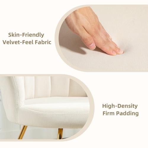 Velvet Lotus Petal Accent Chair Cream Decorislane