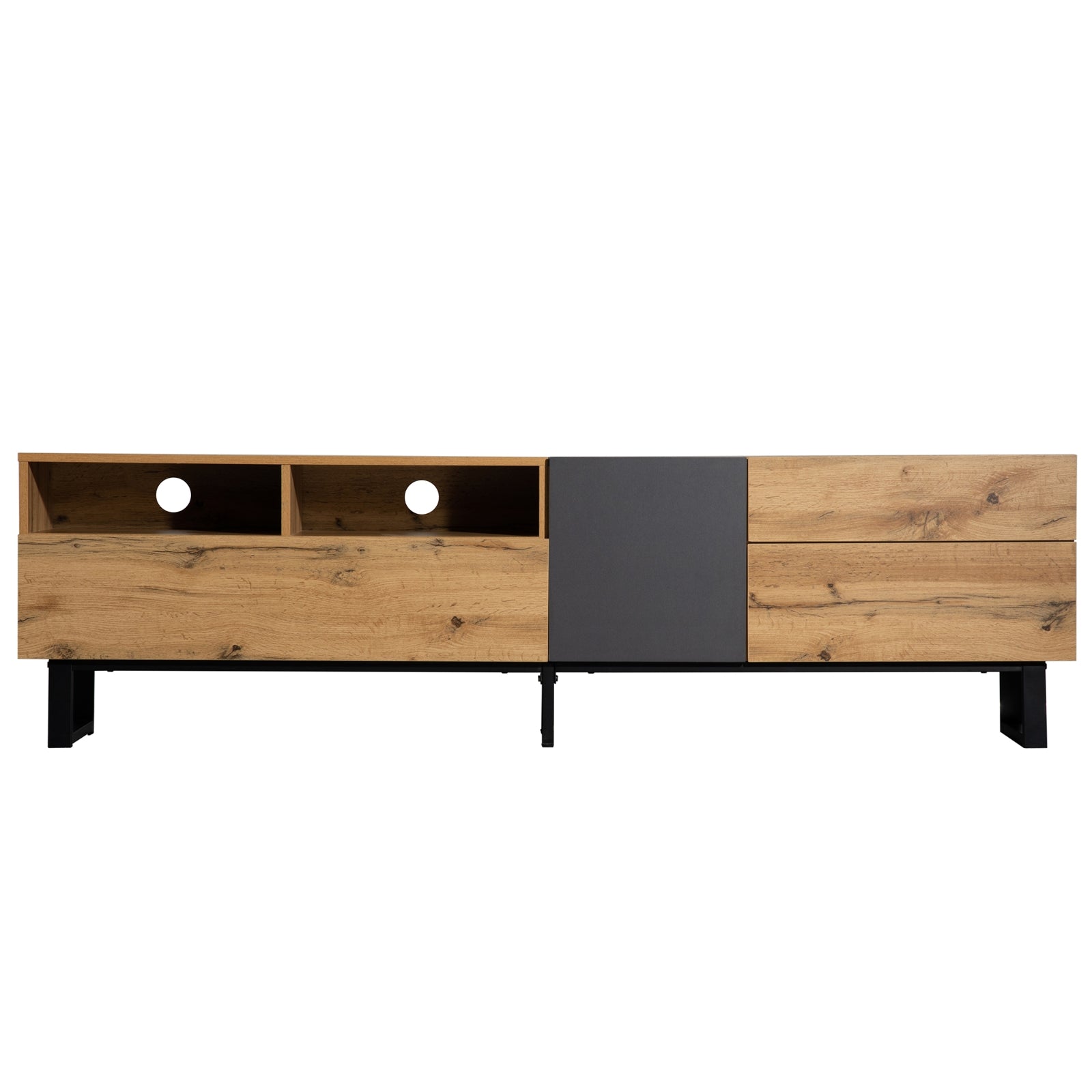 Modern TV Stand for 80" TV with Double Storage Decorislane