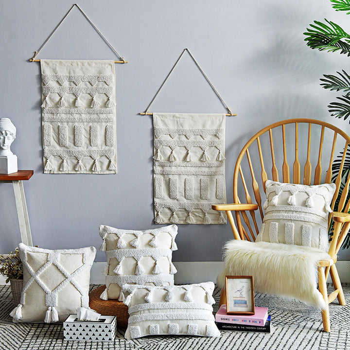 Nordic Moroccan Tufted Geometric Pillowcase – Decorislane