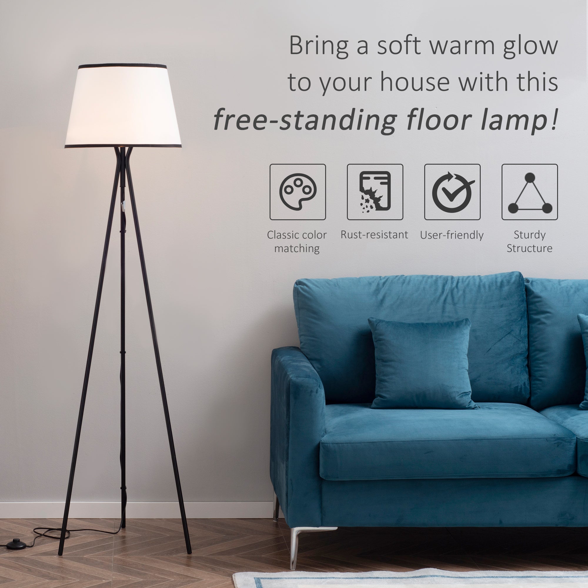 Modern Tripod Floor Lamp for Living Room Decorislane