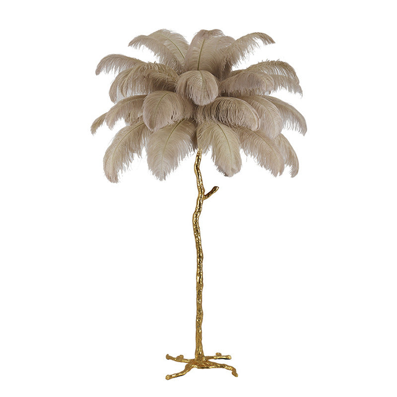 Feather Copper Floor Lamp for Bedroom Decorislane