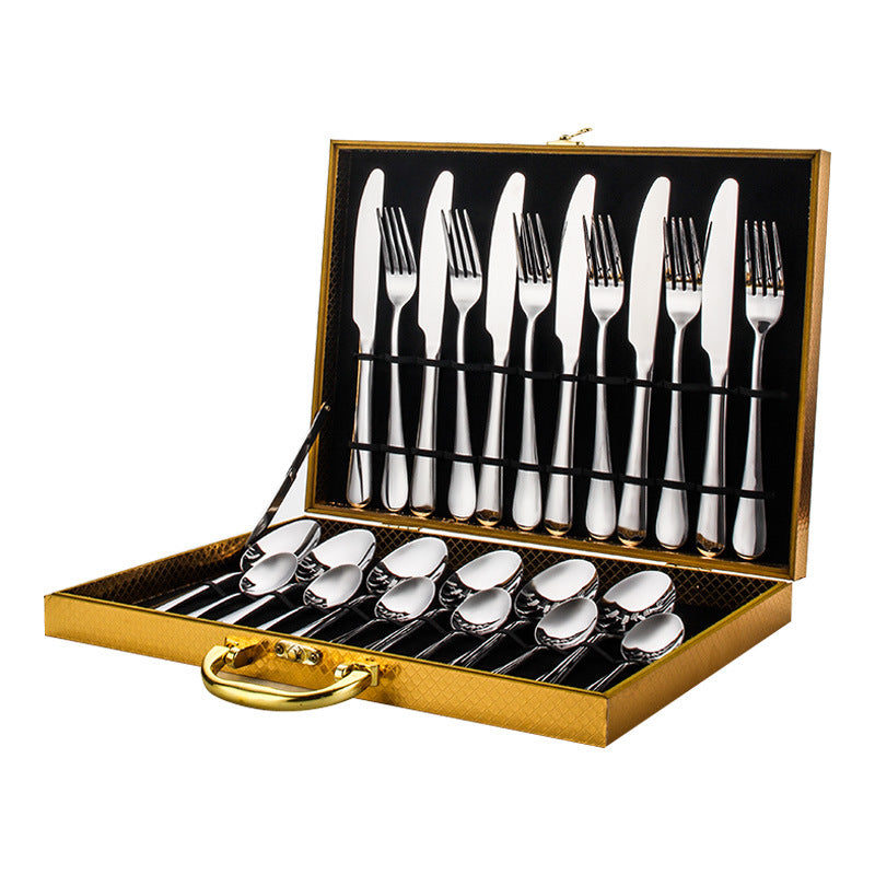 High-End 24-Piece Stainless Steel Tableware Set – Decorislane