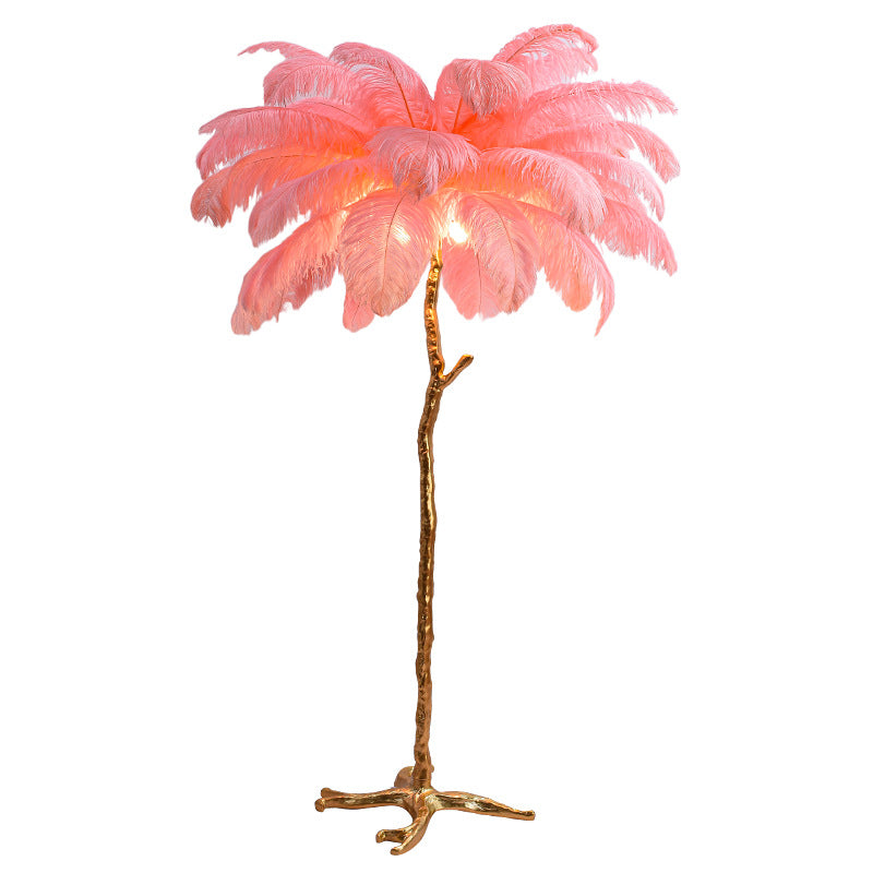 Feather Copper Floor Lamp for Bedroom Decorislane