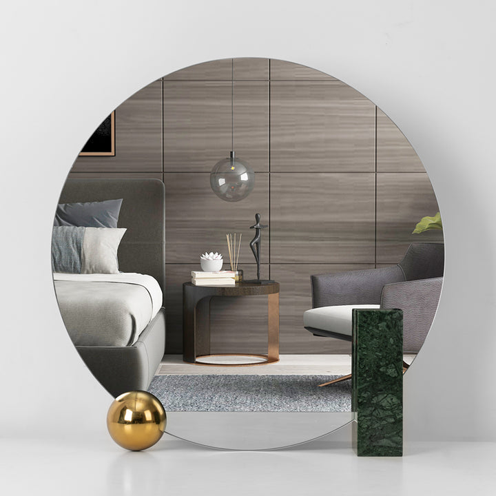 Nordic Round Desktop Makeup Mirror 40cm White – Decorislane