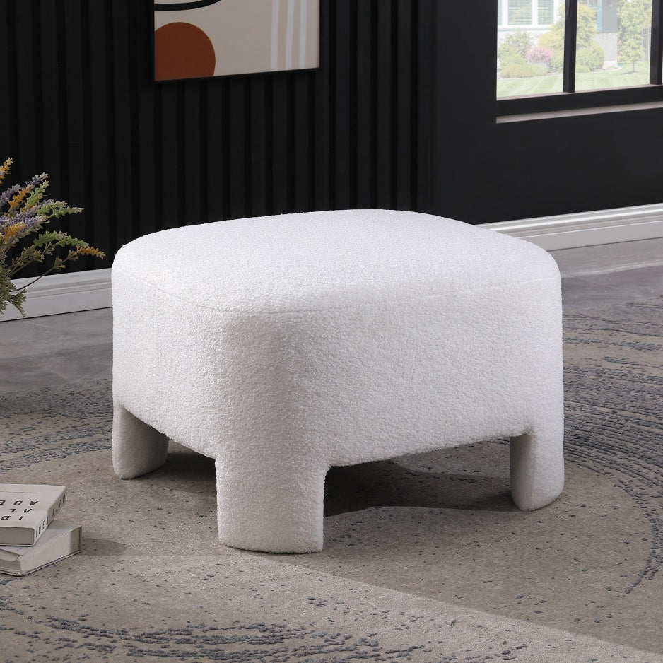 White Ottoman Footrest for Living Room Decorislane